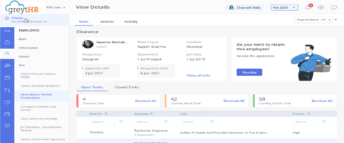 greythr dashboard