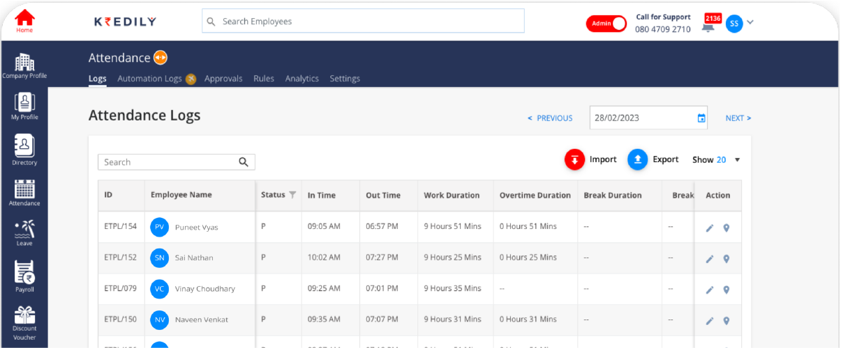 kredily dashboard